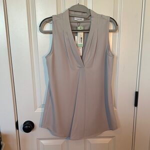 NWT Calvin Klein Women's Light Gray Sleeveless Blouse